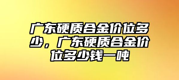 廣東硬質(zhì)合金價位多少，廣東硬質(zhì)合金價位多少錢一噸