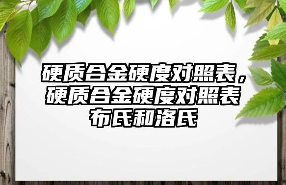 硬質(zhì)合金硬度對照表，硬質(zhì)合金硬度對照表布氏和洛氏