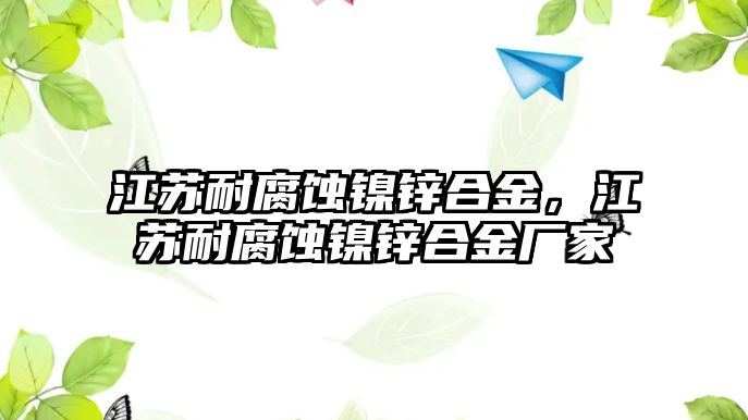 江蘇耐腐蝕鎳鋅合金，江蘇耐腐蝕鎳鋅合金廠家