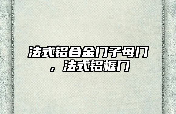 法式鋁合金門子母門，法式鋁框門