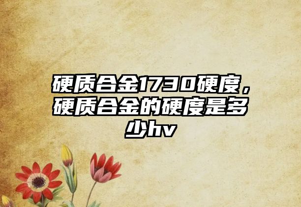 硬質(zhì)合金1730硬度，硬質(zhì)合金的硬度是多少hv