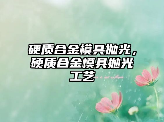 硬質(zhì)合金模具拋光，硬質(zhì)合金模具拋光工藝