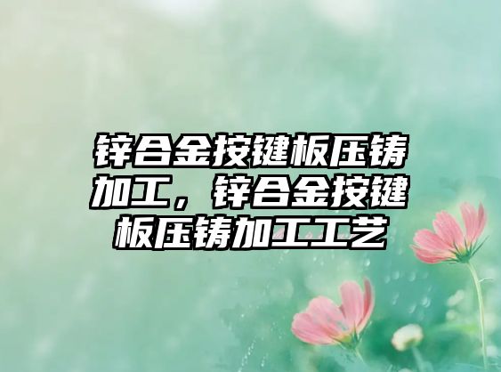 鋅合金按鍵板壓鑄加工，鋅合金按鍵板壓鑄加工工藝