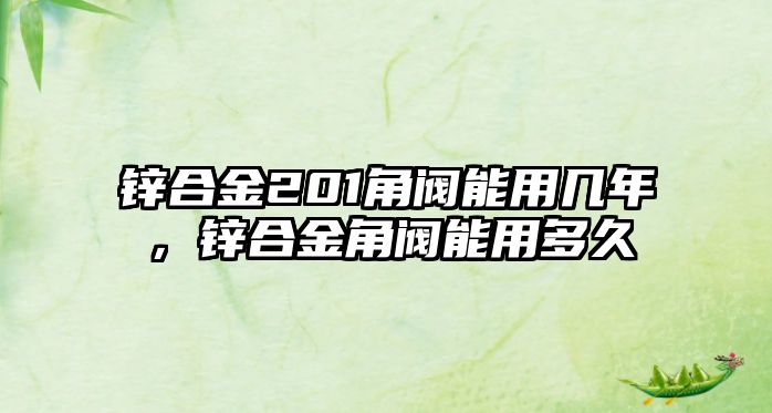 鋅合金201角閥能用幾年，鋅合金角閥能用多久