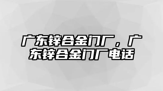 廣東鋅合金門廠，廣東鋅合金門廠電話