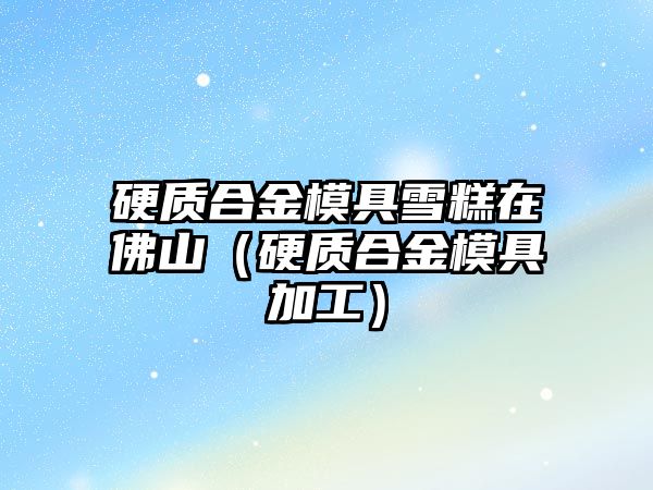 硬質(zhì)合金模具雪糕在佛山（硬質(zhì)合金模具加工）