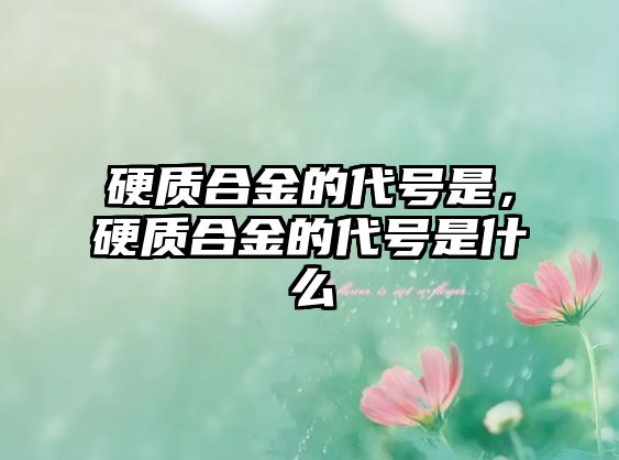 硬質(zhì)合金的代號(hào)是，硬質(zhì)合金的代號(hào)是什么