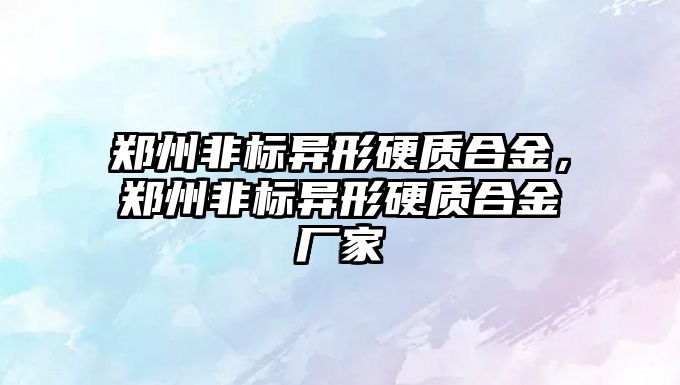 鄭州非標異形硬質(zhì)合金，鄭州非標異形硬質(zhì)合金廠家