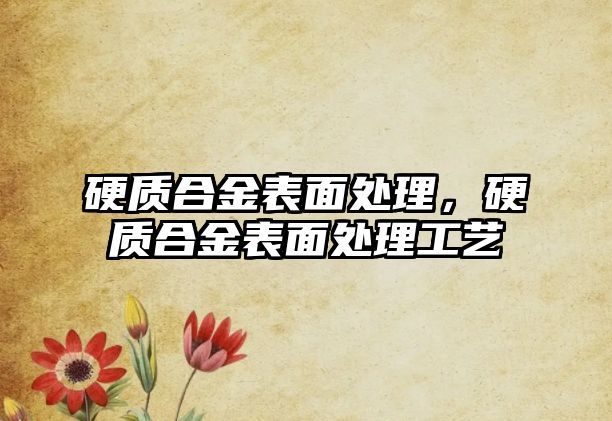 硬質(zhì)合金表面處理，硬質(zhì)合金表面處理工藝