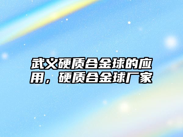 武義硬質(zhì)合金球的應用，硬質(zhì)合金球廠家