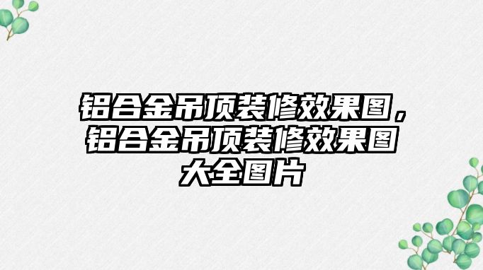 鋁合金吊頂裝修效果圖，鋁合金吊頂裝修效果圖大全圖片