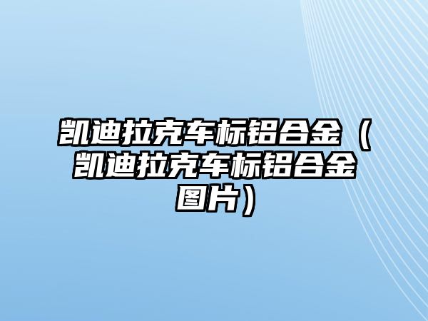 凱迪拉克車標鋁合金（凱迪拉克車標鋁合金圖片）