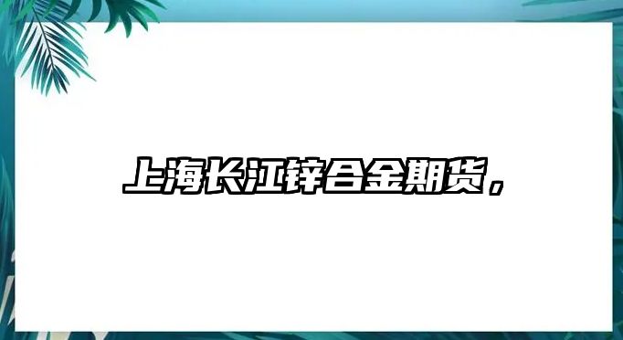 上海長江鋅合金期貨，