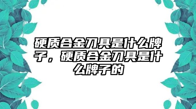 硬質(zhì)合金刀具是什么牌子，硬質(zhì)合金刀具是什么牌子的