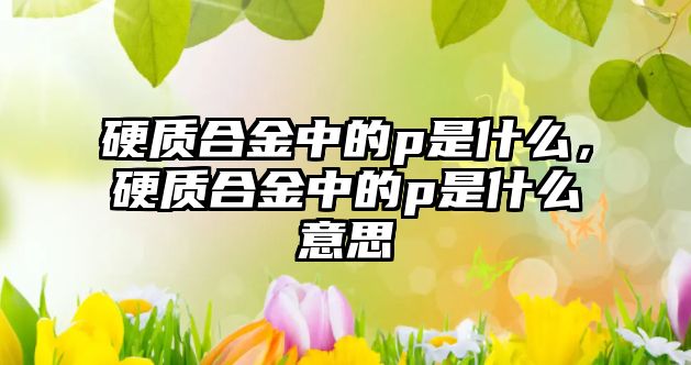 硬質(zhì)合金中的p是什么，硬質(zhì)合金中的p是什么意思