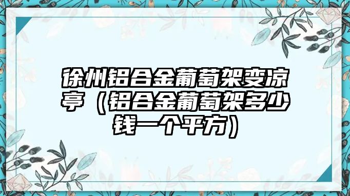 徐州鋁合金葡萄架變涼亭（鋁合金葡萄架多少錢一個(gè)平方）