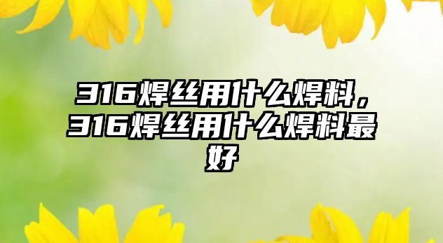 316焊絲用什么焊料，316焊絲用什么焊料最好