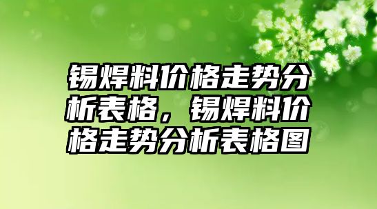 錫焊料價格走勢分析表格，錫焊料價格走勢分析表格圖