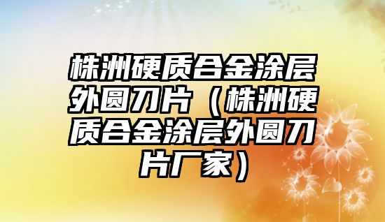 株洲硬質(zhì)合金涂層外圓刀片（株洲硬質(zhì)合金涂層外圓刀片廠家）