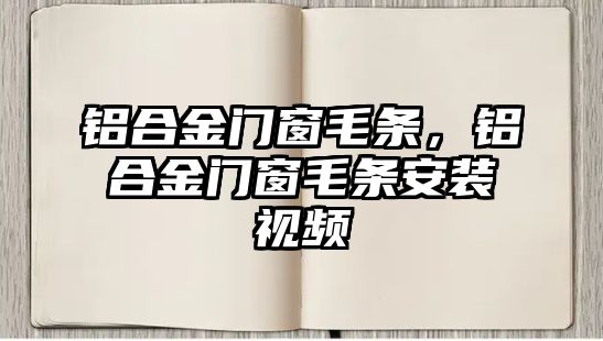 鋁合金門窗毛條，鋁合金門窗毛條安裝視頻