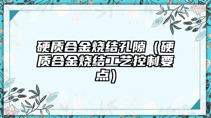 硬質(zhì)合金燒結(jié)孔隙（硬質(zhì)合金燒結(jié)工藝控制要點）