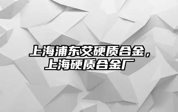 上海浦東艾硬質(zhì)合金，上海硬質(zhì)合金廠