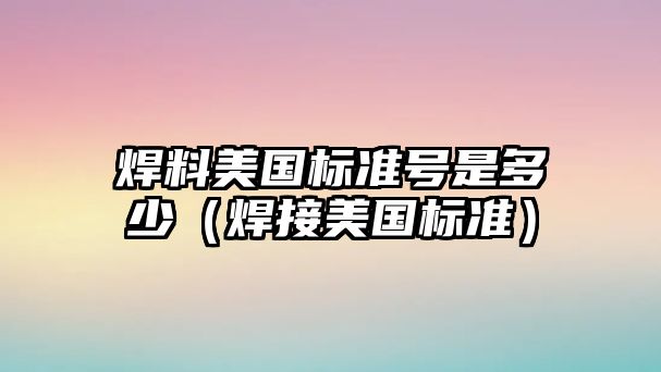 焊料美國(guó)標(biāo)準(zhǔn)號(hào)是多少（焊接美國(guó)標(biāo)準(zhǔn)）