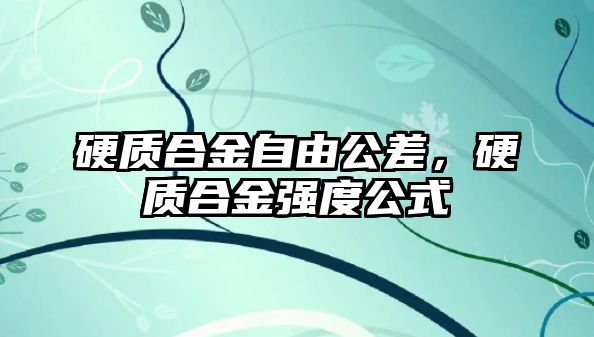 硬質合金自由公差，硬質合金強度公式