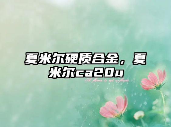 夏米爾硬質(zhì)合金，夏米爾ca20u