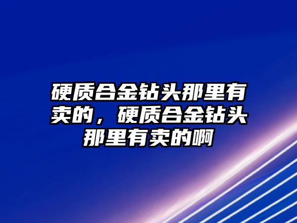 硬質(zhì)合金鉆頭那里有賣的，硬質(zhì)合金鉆頭那里有賣的啊