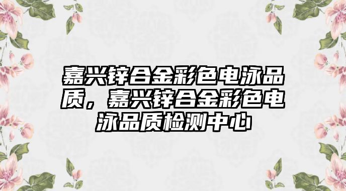 嘉興鋅合金彩色電泳品質，嘉興鋅合金彩色電泳品質檢測中心