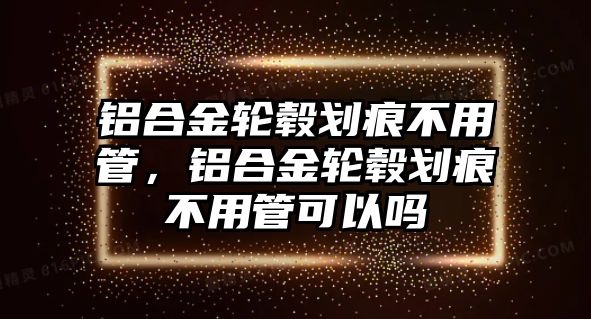 鋁合金輪轂劃痕不用管，鋁合金輪轂劃痕不用管可以嗎