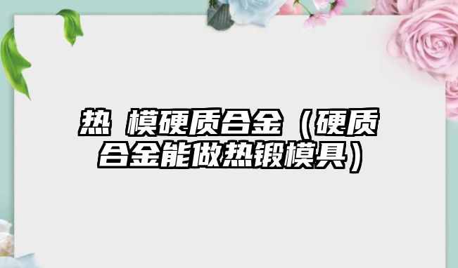 熱蹾模硬質(zhì)合金（硬質(zhì)合金能做熱鍛模具）