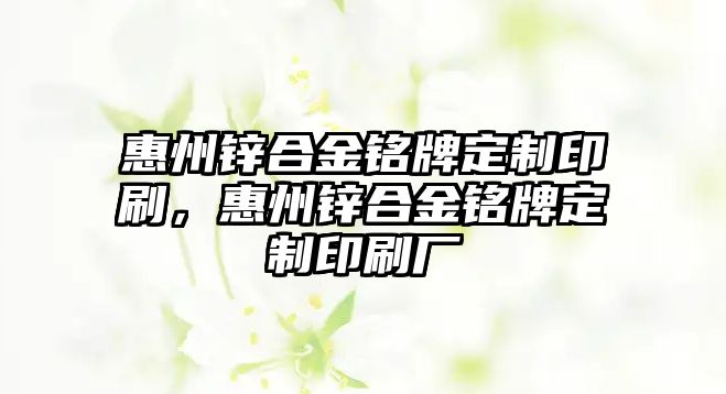 惠州鋅合金銘牌定制印刷，惠州鋅合金銘牌定制印刷廠