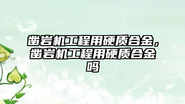 鑿巖機工程用硬質(zhì)合金，鑿巖機工程用硬質(zhì)合金嗎