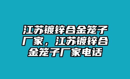 江蘇鍍鋅合金籠子廠家，江蘇鍍鋅合金籠子廠家電話