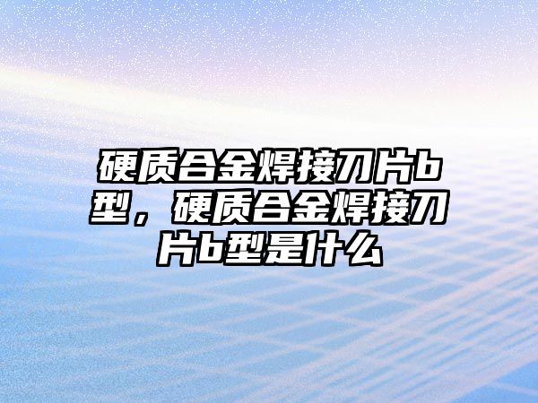 硬質(zhì)合金焊接刀片b型，硬質(zhì)合金焊接刀片b型是什么