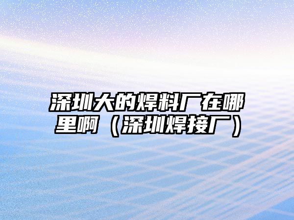 深圳大的焊料廠在哪里?。ㄉ钲诤附訌S）