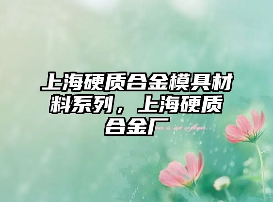 上海硬質合金模具材料系列，上海硬質合金廠