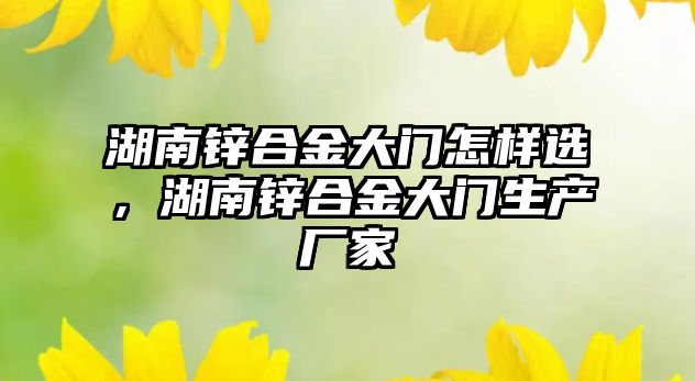 湖南鋅合金大門怎樣選，湖南鋅合金大門生產(chǎn)廠家