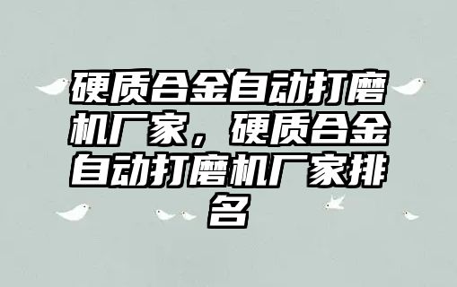 硬質(zhì)合金自動打磨機廠家，硬質(zhì)合金自動打磨機廠家排名