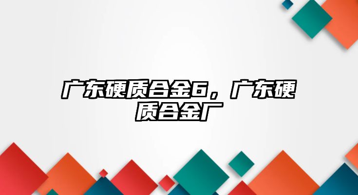 廣東硬質合金6，廣東硬質合金廠