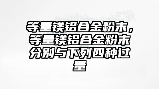 等量鎂鋁合金粉末，等量鎂鋁合金粉末分別與下列四種過量