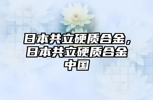 日本共立硬質合金，日本共立硬質合金中國