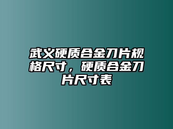 武義硬質合金刀片規(guī)格尺寸，硬質合金刀片尺寸表