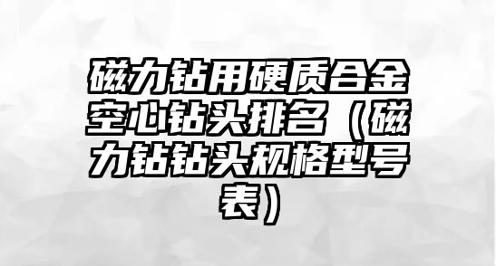 磁力鉆用硬質(zhì)合金空心鉆頭排名（磁力鉆鉆頭規(guī)格型號表）