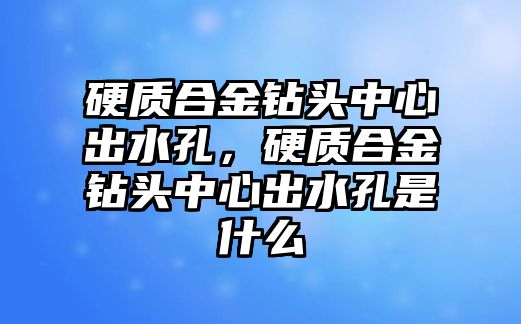 硬質(zhì)合金鉆頭中心出水孔，硬質(zhì)合金鉆頭中心出水孔是什么