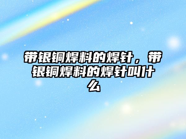 帶銀銅焊料的焊針，帶銀銅焊料的焊針叫什么