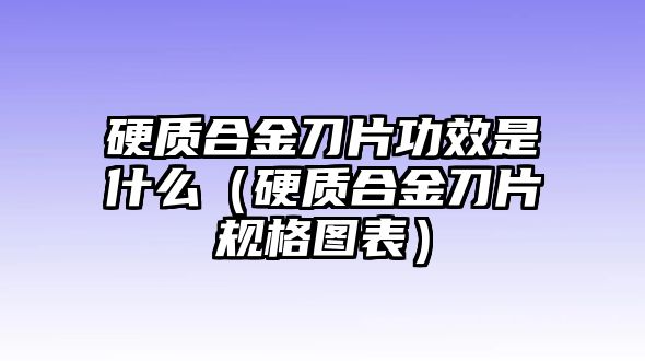 硬質(zhì)合金刀片功效是什么（硬質(zhì)合金刀片規(guī)格圖表）