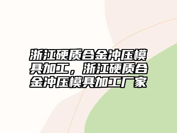 浙江硬質(zhì)合金沖壓模具加工，浙江硬質(zhì)合金沖壓模具加工廠(chǎng)家